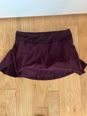 lululemon athletica Maroon High-Low Pleated Skort
